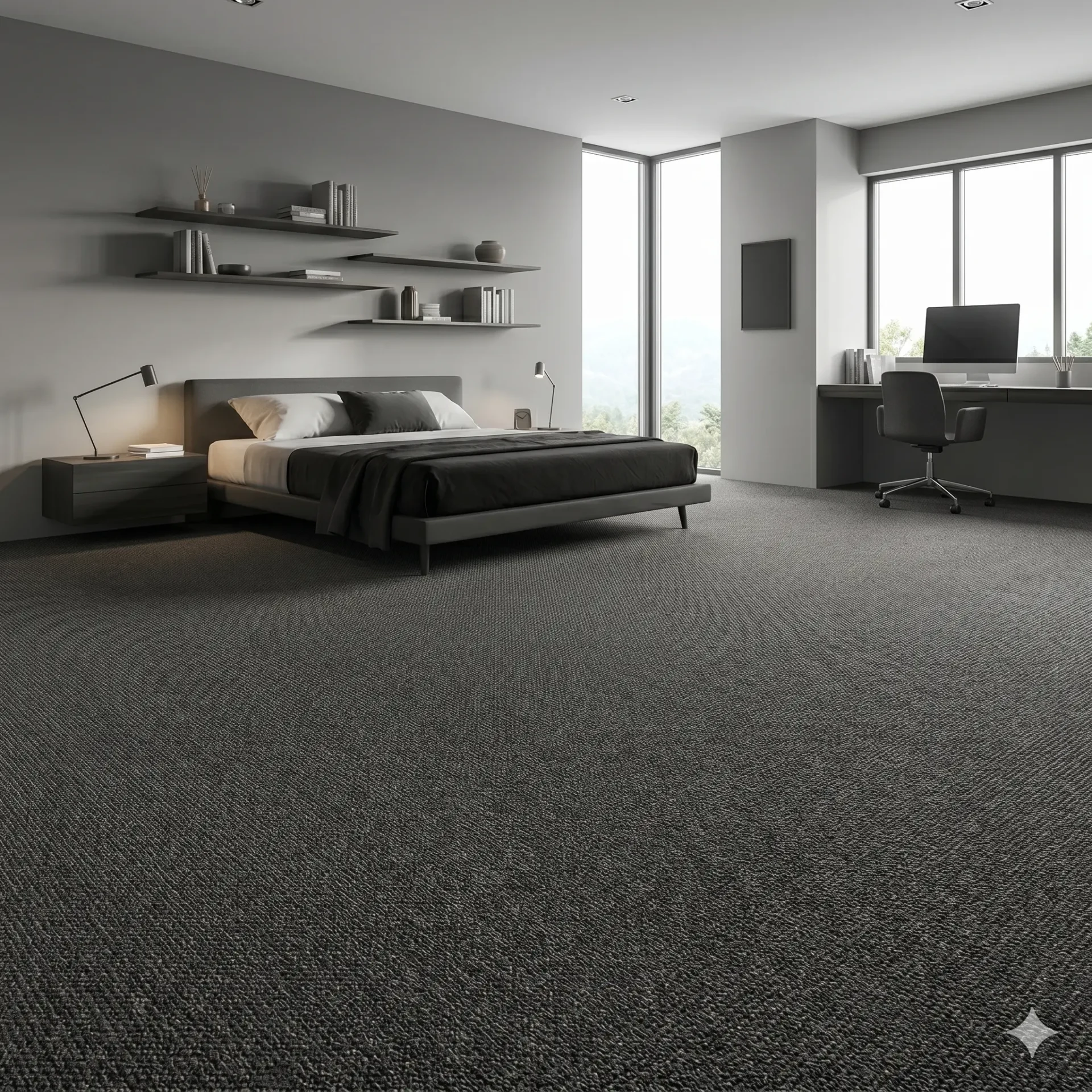 Minimalist Grey Loop Bedroom